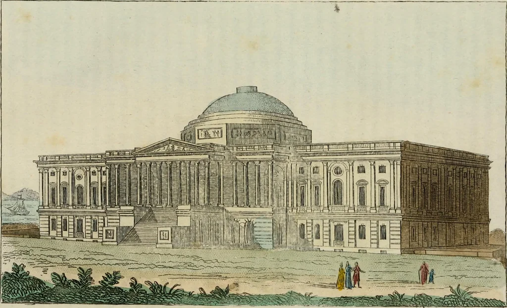 An illustration from Il costume antico e moderno, o, storia del governo, della milizia, della religione, delle arti, scienze ed usanze di tutti i popoli antichi e moderni, provata coi monumenti dell'antichità e rappresentata cogli analoghi disegni dal dottor Giulio Ferrario : America, 1826, leaf 519
