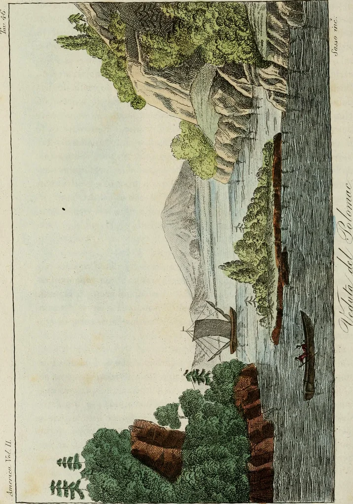 An illustration from Il costume antico e moderno, o, storia del governo, della milizia, della religione, delle arti, scienze ed usanze di tutti i popoli antichi e moderni, provata coi monumenti dell'antichità e rappresentata cogli analoghi disegni dal dottor Giulio Ferrario : America, 1826, leaf 523