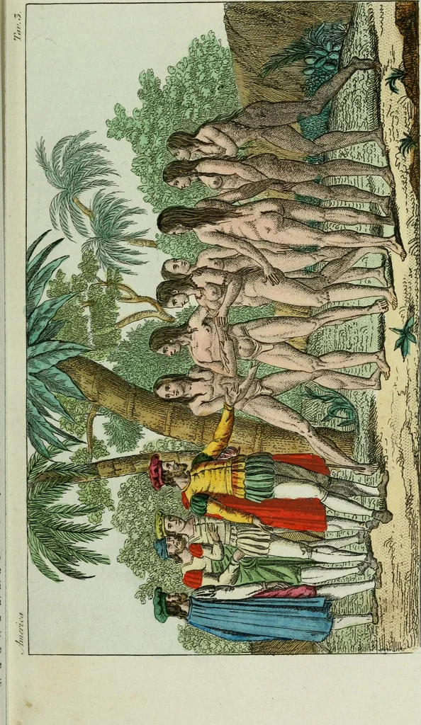 An illustration from Il costume antico e moderno, o, storia del governo, della milizia, della religione, delle arti, scienze ed usanze di tutti i popoli antichi e moderni, provata coi monumenti dell'antichità e rappresentata cogli analoghi disegni dal dottor Giulio Ferrario : America, 1826, leaf 56