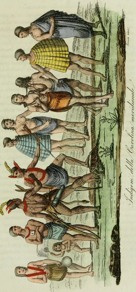 An illustration from Il costume antico e moderno, o, storia del governo, della milizia, della religione, delle arti, scienze ed usanze di tutti i popoli antichi e moderni, provata coi monumenti dell'antichità e rappresentata cogli analoghi disegni dal dottor Giulio Ferrario : America, 1826, leaf 584