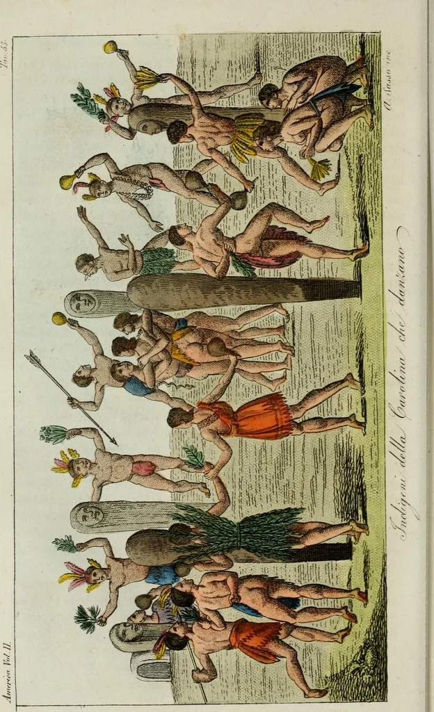 An illustration from Il costume antico e moderno, o, storia del governo, della milizia, della religione, delle arti, scienze ed usanze di tutti i popoli antichi e moderni, provata coi monumenti dell'antichità e rappresentata cogli analoghi disegni dal dottor Giulio Ferrario : America, 1826, leaf 593