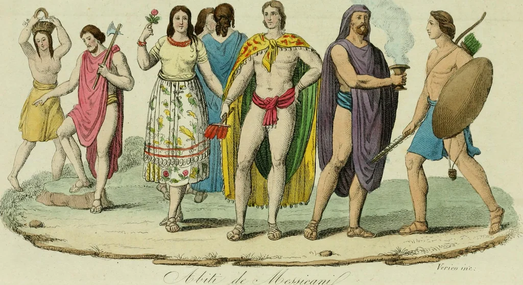 An illustration from Il costume antico e moderno, o, storia del governo, della milizia, della religione, delle arti, scienze ed usanze di tutti i popoli antichi e moderni, provata coi monumenti dell'antichità e rappresentata cogli analoghi disegni dal dottor Giulio Ferrario : America, 1826, leaf 824
