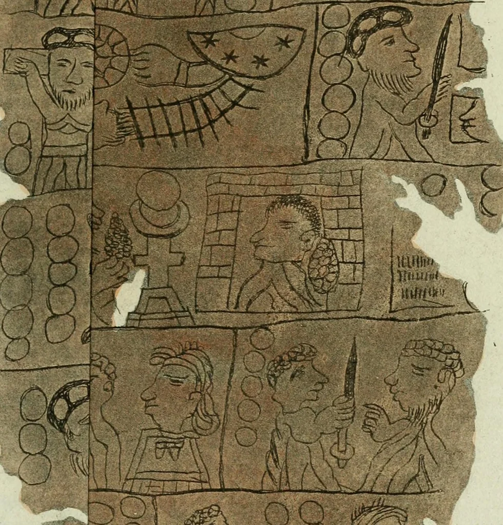 An illustration from Il costume antico e moderno, o, storia del governo, della milizia, della religione, delle arti, scienze ed usanze di tutti i popoli antichi e moderni, provata coi monumenti dell'antichità e rappresentata cogli analoghi disegni dal dottor Giulio Ferrario : America, 1826, leaf 828