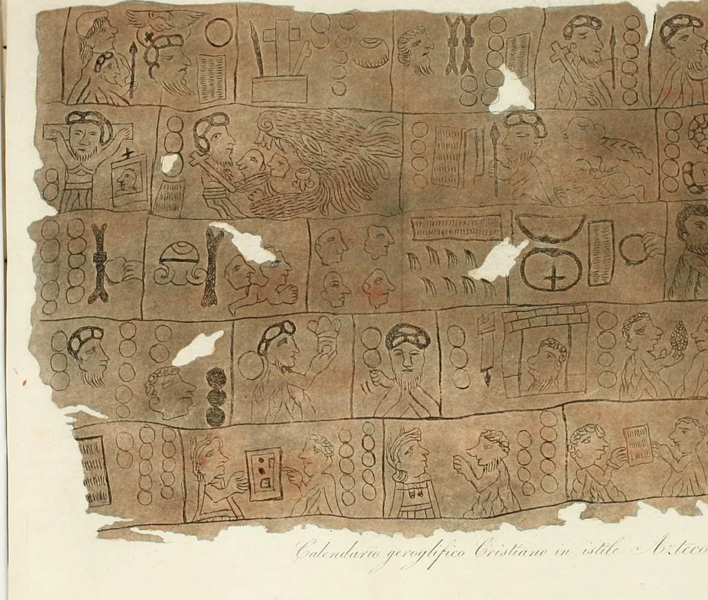 An illustration from Il costume antico e moderno, o, storia del governo, della milizia, della religione, delle arti, scienze ed usanze di tutti i popoli antichi e moderni, provata coi monumenti dell'antichità e rappresentata cogli analoghi disegni dal dottor Giulio Ferrario : America, 1826, leaf 829