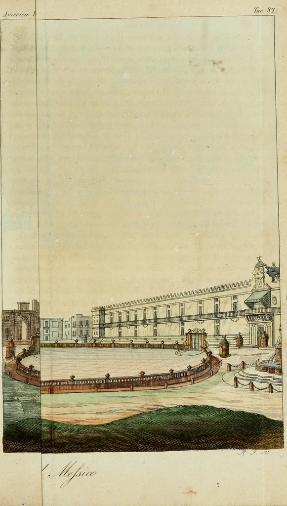 An illustration from Il costume antico e moderno, o, storia del governo, della milizia, della religione, delle arti, scienze ed usanze di tutti i popoli antichi e moderni, provata coi monumenti dell'antichità e rappresentata cogli analoghi disegni dal dottor Giulio Ferrario : America, 1826, leaf 852