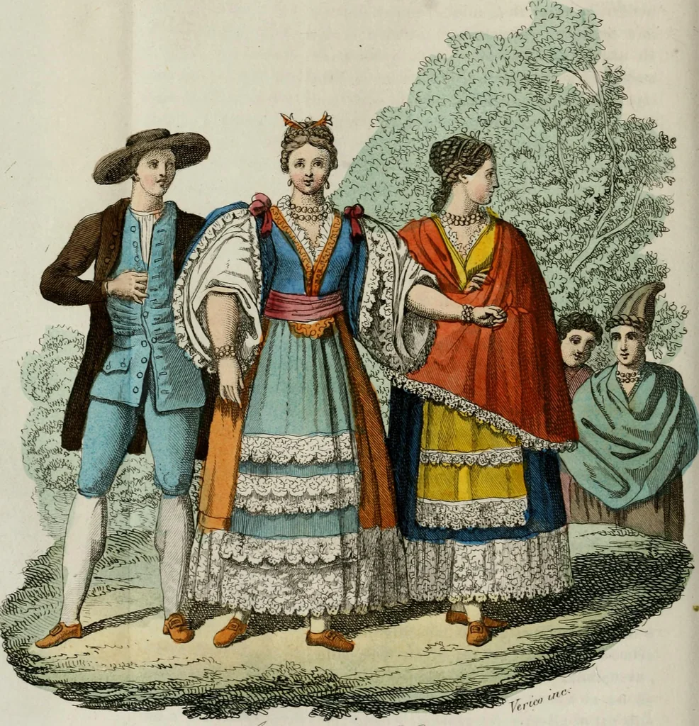 An illustration from Il costume antico e moderno, o, storia del governo, della milizia, della religione, delle arti, scienze ed usanze di tutti i popoli antichi e moderni, provata coi monumenti dell'antichità e rappresentata cogli analoghi disegni dal dottor Giulio Ferrario : America, 1826, leaf 148