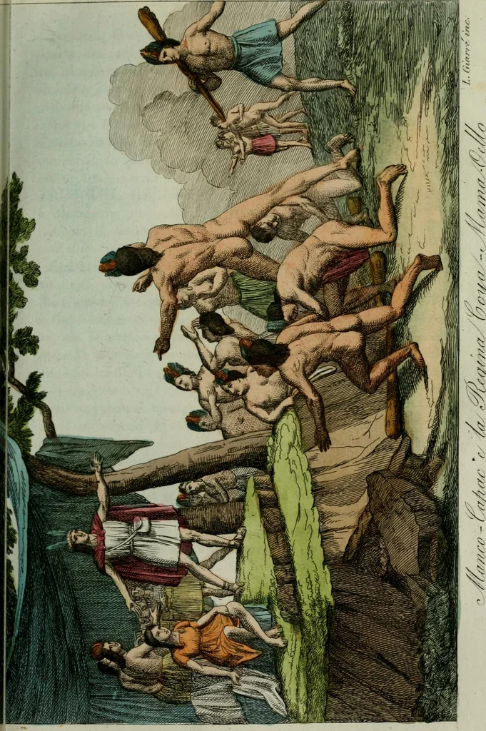 An illustration from Il costume antico e moderno, o, storia del governo, della milizia, della religione, delle arti, scienze ed usanze di tutti i popoli antichi e moderni, provata coi monumenti dell'antichità e rappresentata cogli analoghi disegni dal dottor Giulio Ferrario : America, 1826, leaf 157