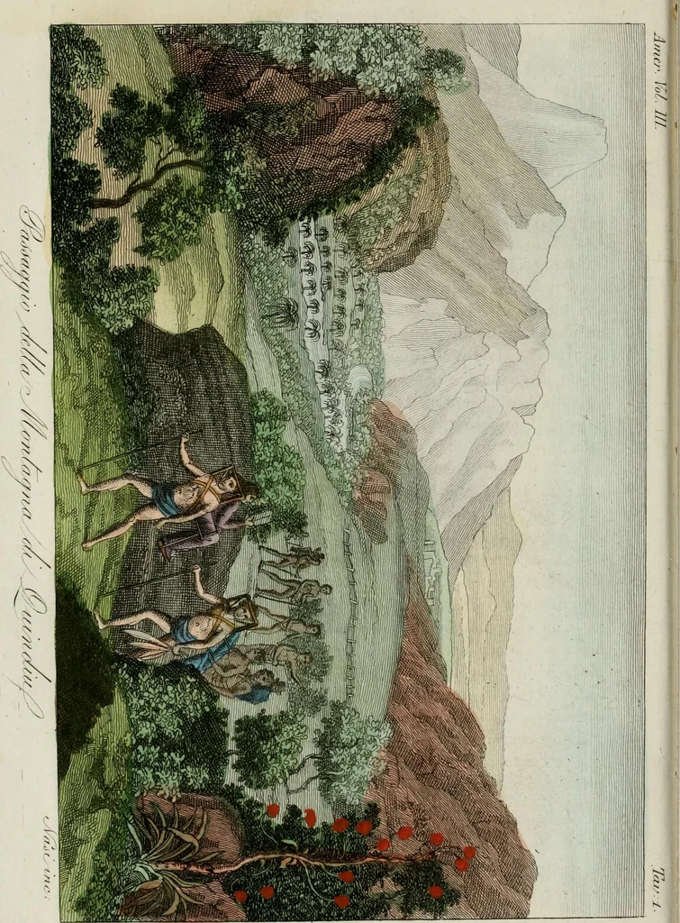 An illustration from Il costume antico e moderno, o, storia del governo, della milizia, della religione, delle arti, scienze ed usanze di tutti i popoli antichi e moderni, provata coi monumenti dell'antichità e rappresentata cogli analoghi disegni dal dottor Giulio Ferrario : America, 1826, leaf 18