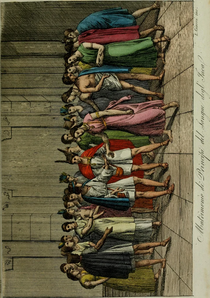 An illustration from Il costume antico e moderno, o, storia del governo, della milizia, della religione, delle arti, scienze ed usanze di tutti i popoli antichi e moderni, provata coi monumenti dell'antichità e rappresentata cogli analoghi disegni dal dottor Giulio Ferrario : America, 1826, leaf 211