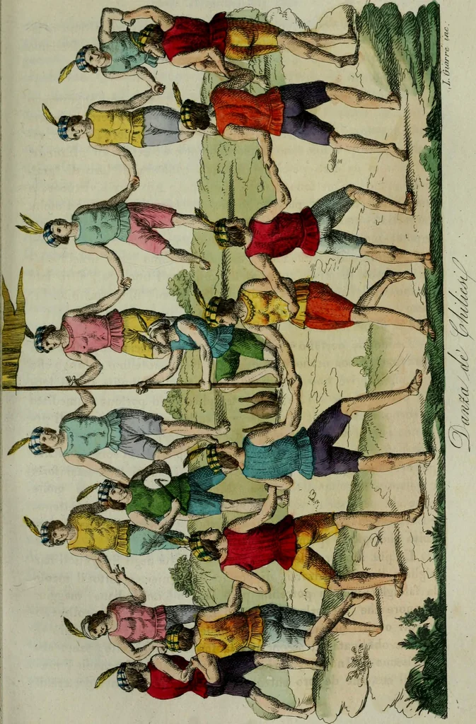 An illustration from Il costume antico e moderno, o, storia del governo, della milizia, della religione, delle arti, scienze ed usanze di tutti i popoli antichi e moderni, provata coi monumenti dell'antichità e rappresentata cogli analoghi disegni dal dottor Giulio Ferrario : America, 1826, leaf 281