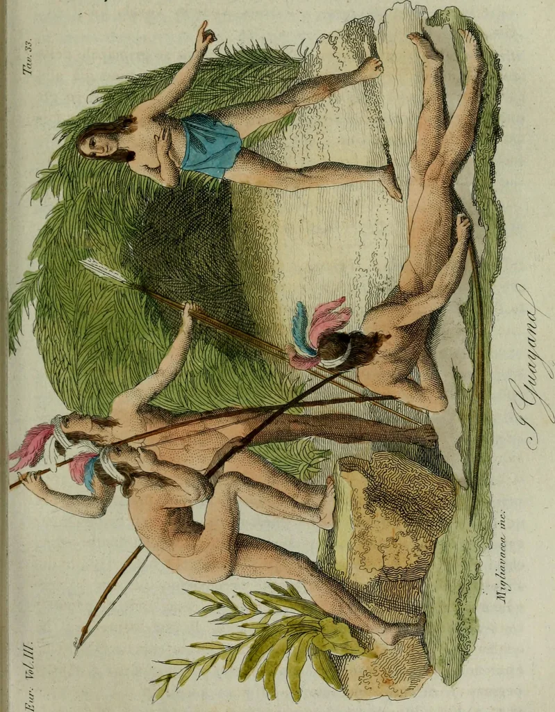 An illustration from Il costume antico e moderno, o, storia del governo, della milizia, della religione, delle arti, scienze ed usanze di tutti i popoli antichi e moderni, provata coi monumenti dell'antichità e rappresentata cogli analoghi disegni dal dottor Giulio Ferrario : America, 1826, leaf 337