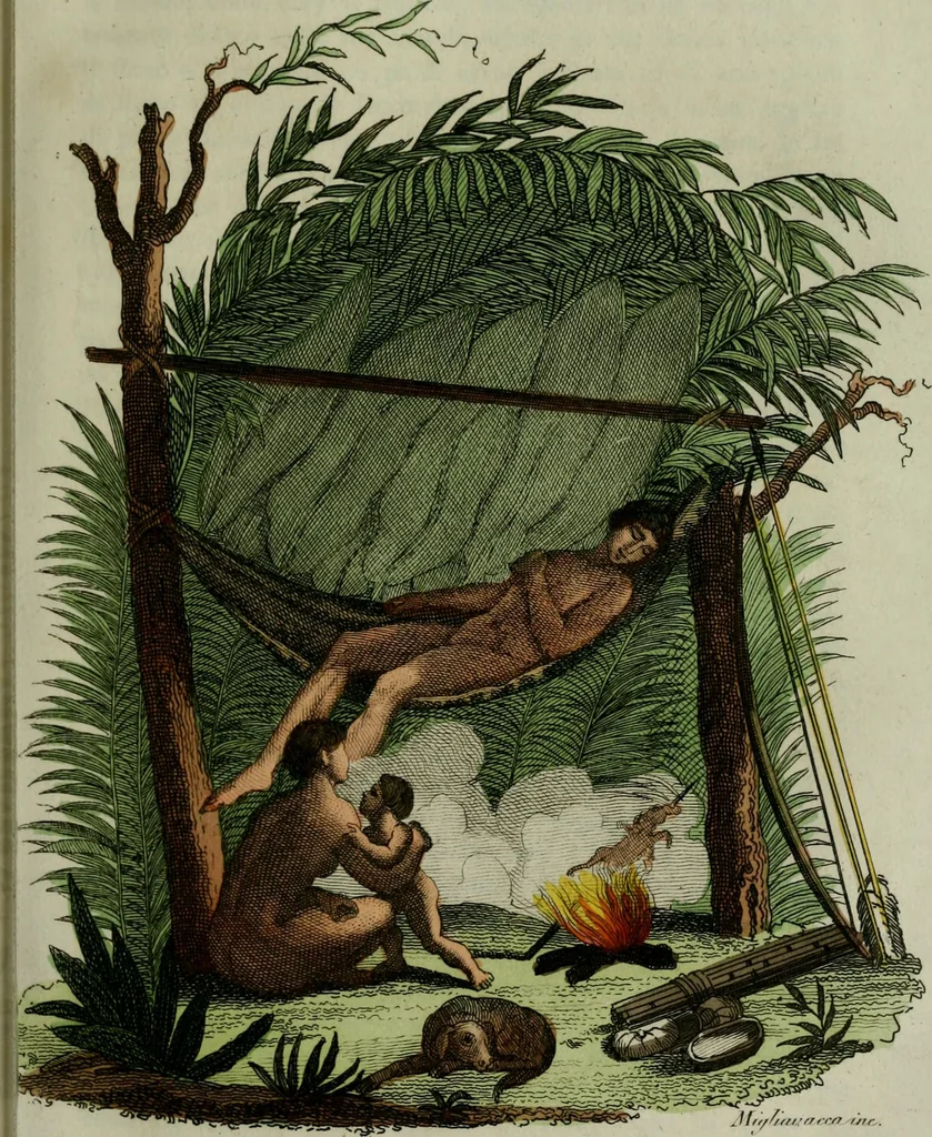 An illustration from Il costume antico e moderno, o, storia del governo, della milizia, della religione, delle arti, scienze ed usanze di tutti i popoli antichi e moderni, provata coi monumenti dell'antichità e rappresentata cogli analoghi disegni dal dottor Giulio Ferrario : America, 1826, leaf 481