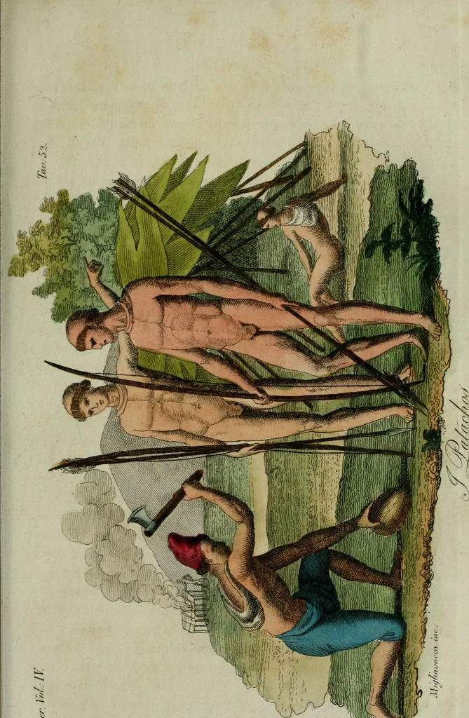 An illustration from Il costume antico e moderno, o, storia del governo, della milizia, della religione, delle arti, scienze ed usanze di tutti i popoli antichi e moderni, provata coi monumenti dell'antichità e rappresentata cogli analoghi disegni dal dottor Giulio Ferrario : America, 1826, leaf 505