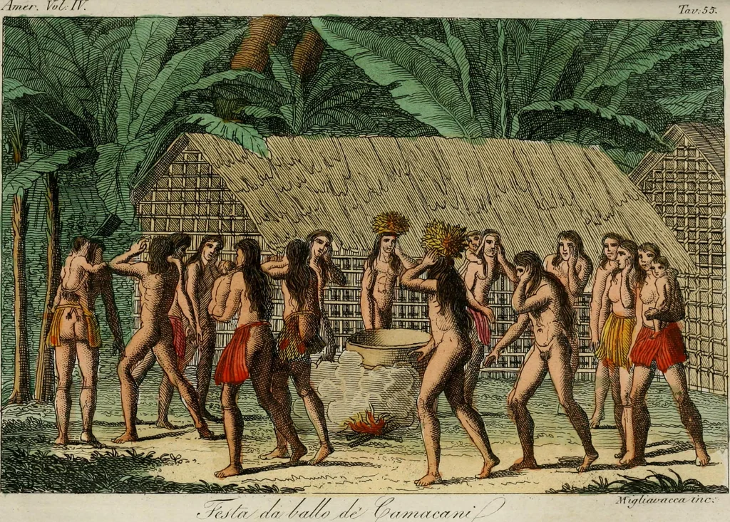 An illustration from Il costume antico e moderno, o, storia del governo, della milizia, della religione, delle arti, scienze ed usanze di tutti i popoli antichi e moderni, provata coi monumenti dell'antichità e rappresentata cogli analoghi disegni dal dottor Giulio Ferrario : America, 1826, leaf 514