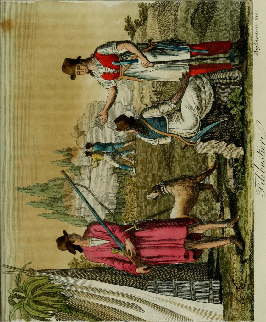 An illustration from Il costume antico e moderno, o, storia del governo, della milizia, della religione, delle arti, scienze ed usanze di tutti i popoli antichi e moderni, provata coi monumenti dell'antichità e rappresentata cogli analoghi disegni dal dottor Giulio Ferrario : America, 1826, leaf 707