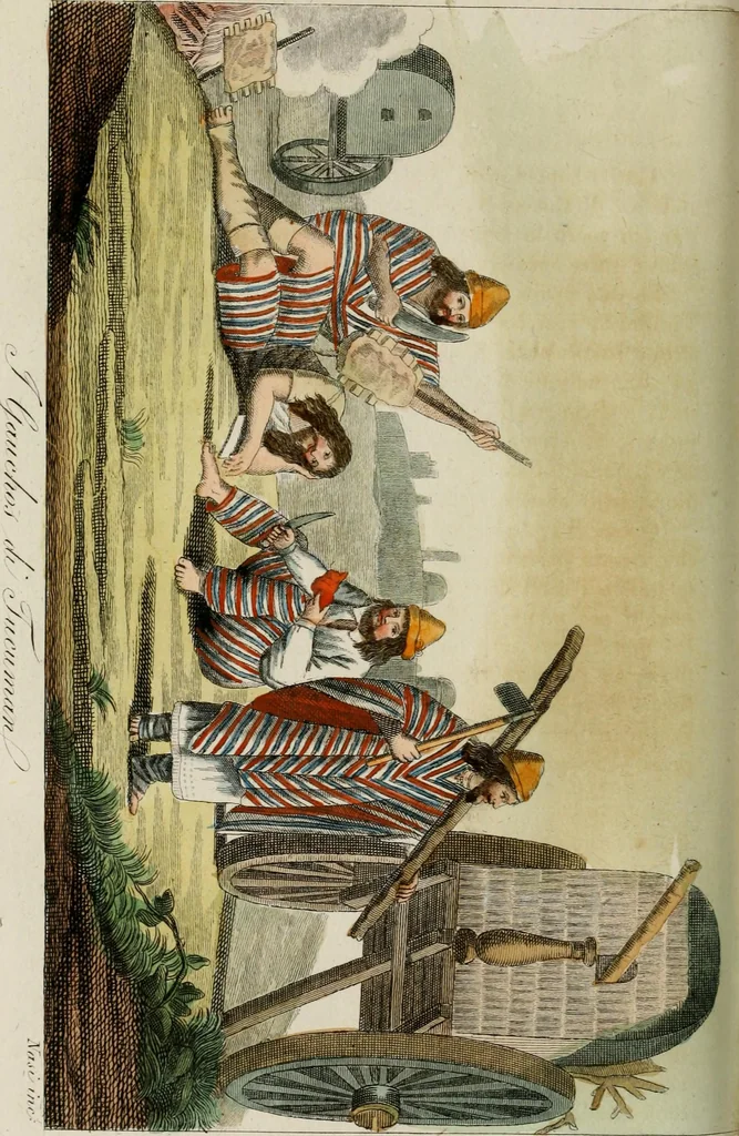 An illustration from Il costume antico e moderno, o, storia del governo, della milizia, della religione, delle arti, scienze ed usanze di tutti i popoli antichi e moderni, provata coi monumenti dell'antichità e rappresentata cogli analoghi disegni dal dottor Giulio Ferrario : America, 1826, leaf 778