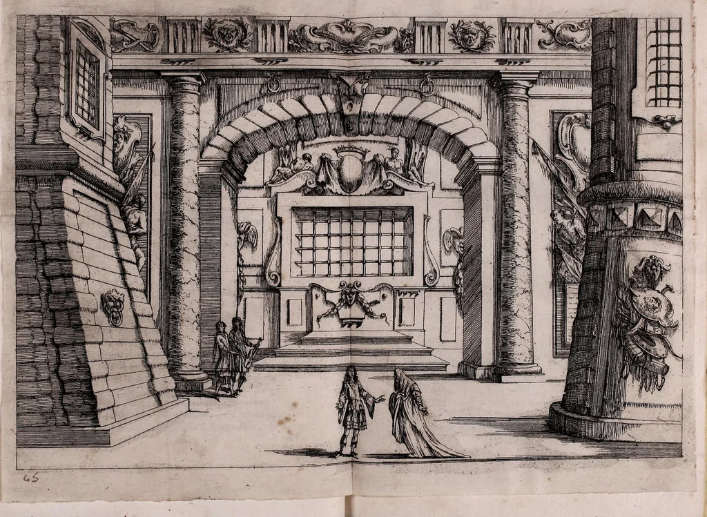 An illustration from Il Cromvele : tragedia, 1673, leaf 79
