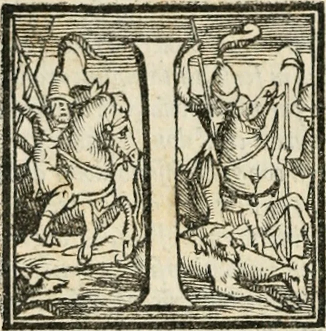 An illustration from Il Decameron di Messer G. Boccacci cittadino fiorentino, 1573, leaf 345
