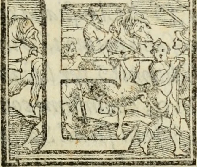 An illustration from Il Decameron di Messer G. Boccacci cittadino fiorentino, 1573, leaf 6