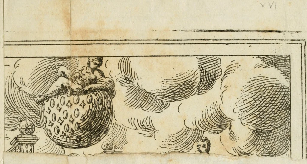 An illustration from Il favore de gli dei : drama fantastico musicale, fatto rappresentare dal serenissimo sig. duca di Parma nel suo Gran Teatro per le felicissime nozze del serenissimo sig. principe Odoardo suo primo genito con la serenissima signora principessa Dorotea Sofia di Neoburgo, 1690, leaf 22