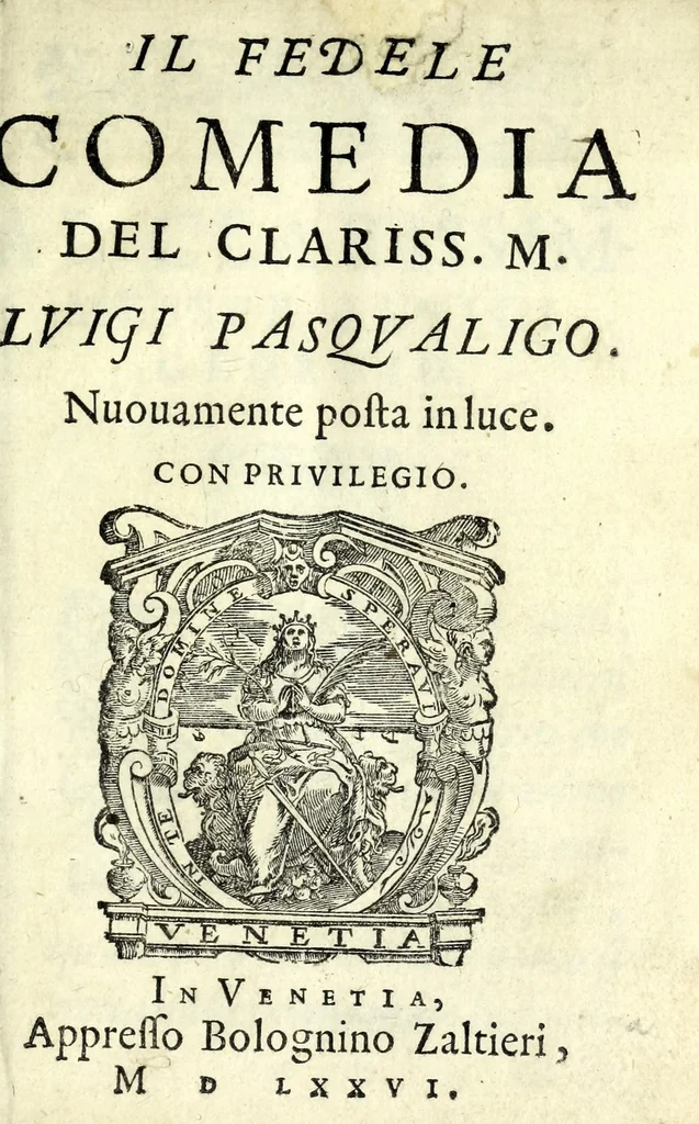 An illustration from Il fedele : comedia, 1576, leaf 9