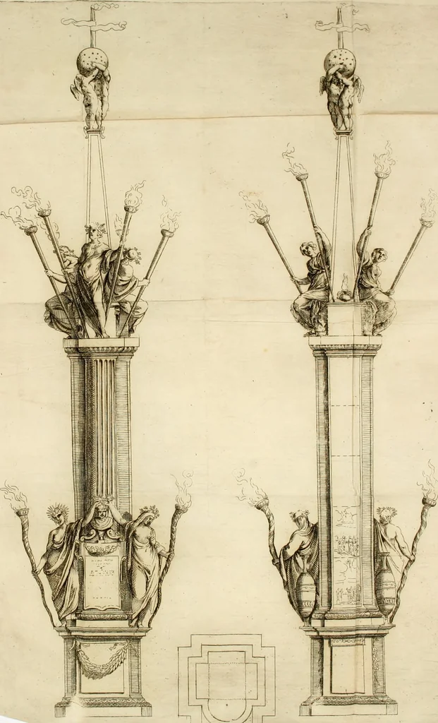 An illustration from Il funerale d'Agostin Carraccio : fatto in Bologna sua patria da gl'Incaminati academici del disegno, 1603, leaf 33