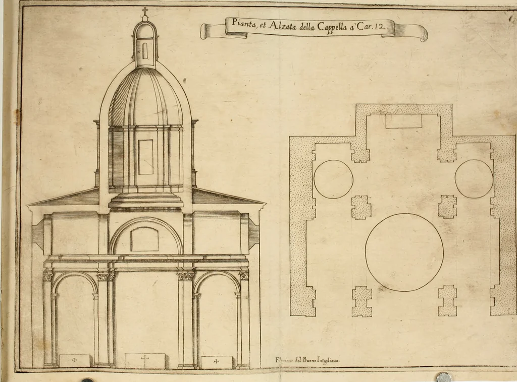 An illustration from Il fvoco trionfante : racconto della traslatione della miracolo.a imagine detta la Madõna del fvoco, protettrice della città di Forli, solenizzata da essa città sotto li xx. di ottobre M.D.C.XXXVI, 1637, leaf 17