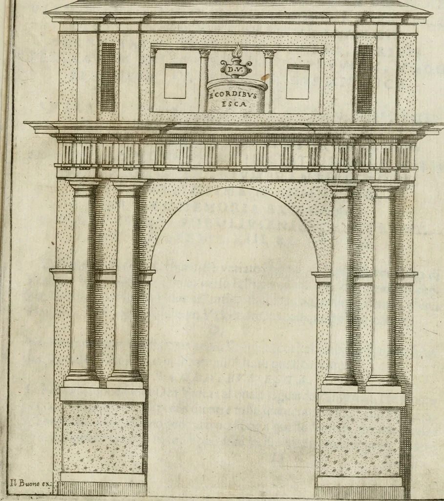 An illustration from Il fvoco trionfante : racconto della traslatione della miracolo.a imagine detta la Madõna del fvoco, protettrice della città di Forli, solenizzata da essa città sotto li xx. di ottobre M.D.C.XXXVI, 1637, leaf 46