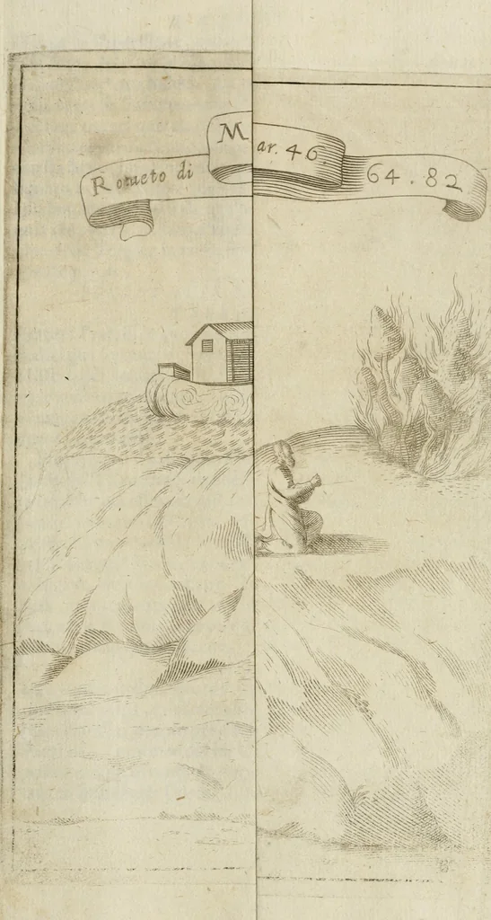 An illustration from Il fvoco trionfante : racconto della traslatione della miracolo.a imagine detta la Madõna del fvoco, protettrice della città di Forli, solenizzata da essa città sotto li xx. di ottobre M.D.C.XXXVI, 1637, leaf 68