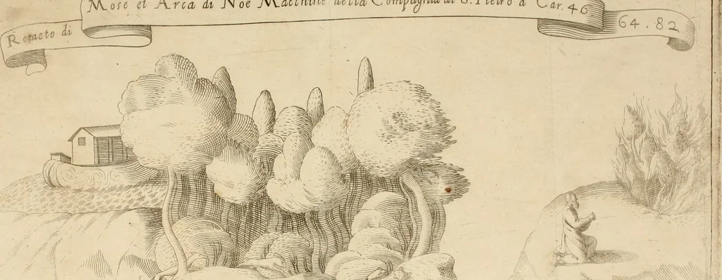 An illustration from Il fvoco trionfante : racconto della traslatione della miracolo.a imagine detta la Madõna del fvoco, protettrice della città di Forli, solenizzata da essa città sotto li xx. di ottobre M.D.C.XXXVI, 1637, leaf 69
