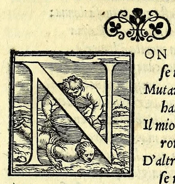 An illustration from Il geloso : comedia, 1544, leaf 11