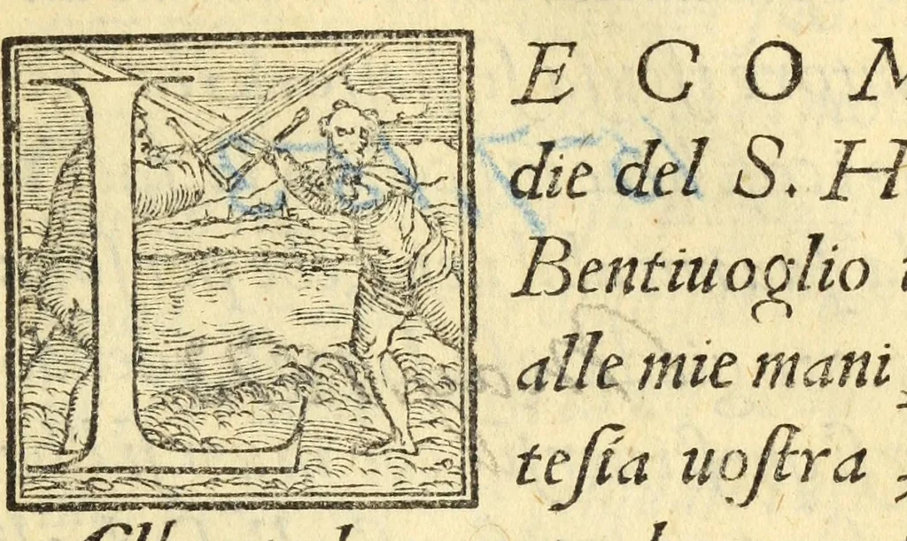 An illustration from Il geloso comedia del s. Hercole Bentiuoglio, 1547, leaf 9