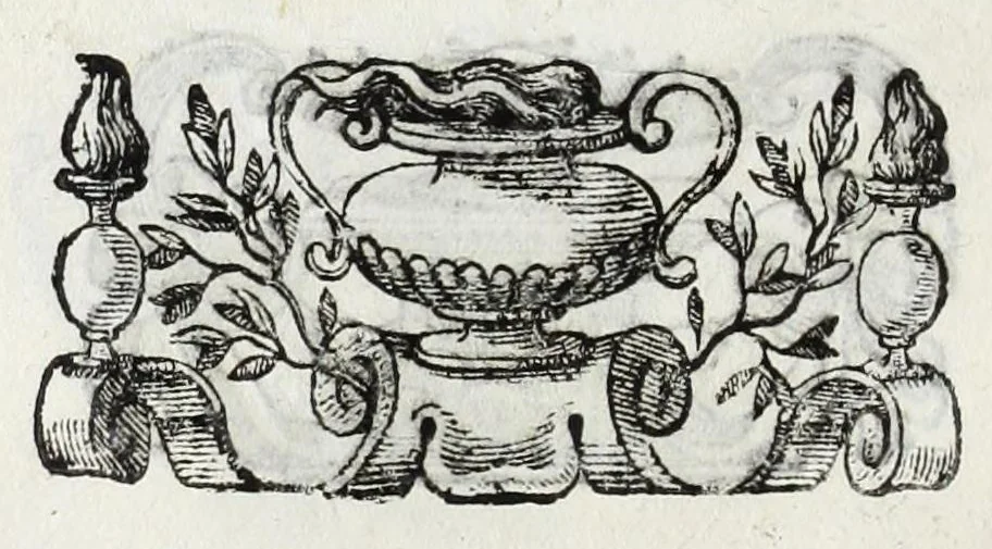 An illustration from Il giglio irrigato dalle lagrime : orazione detta da Pomponio Becchetti, rettore del Collegio Ancarano, e varie poesie recitate nell' Accademia funebre auutasi nel medesimo Collegio per la morte del sereniss. principe Pietro Farnese, 1677, leaf 52