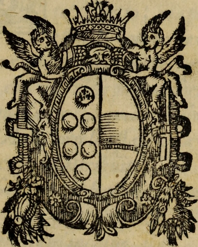 An illustration from Il givdizio di Paride; favola, rappresentata nelle felicissime nozze del sereniss. Cosimo Medici, principe di Toscana e della seren. principessa Maria Maddelena, arciduchessa di Austria, 1608, leaf 6