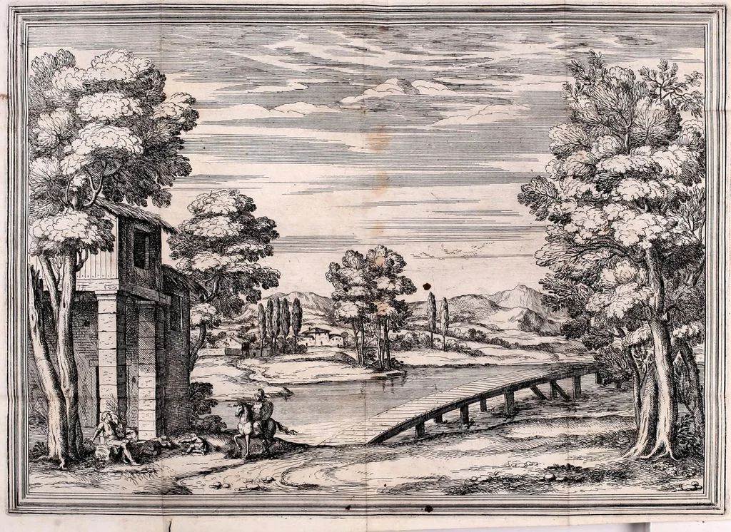An illustration from Il Greco in Troia, festa teatrale rappresentata in Firenze per le nozze de' serenissimi sposi Ferdinando terzo principe di Toscana, e Violante Beatrice principessa di Baviera, 1688, leaf 47