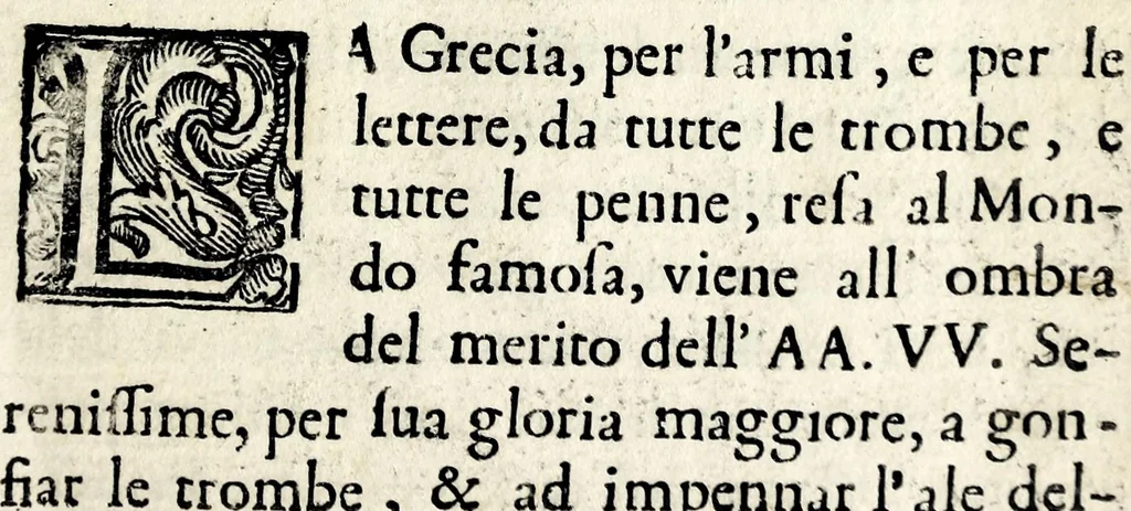 An illustration from Il Greco in Troia, festa teatrale rappresentata in Firenze per le nozze de' serenissimi sposi Ferdinando terzo principe di Toscana, e Violante Beatrice principessa di Baviera, 1688, leaf 9