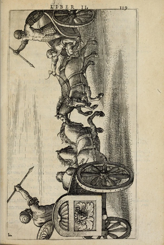 An illustration from I. LipsI Satvrnalivm sermonvm libri dvo, qui De gladiatoribus, 1585, leaf 137