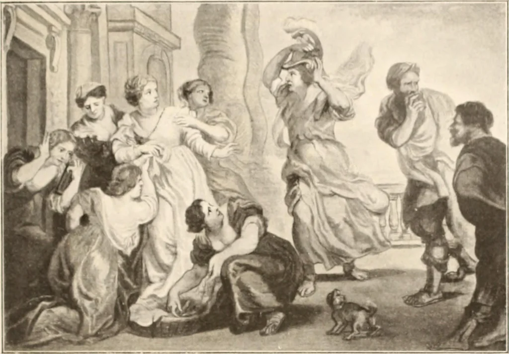 An illustration from Illustrated catalogue of the eigth [sic] series of 100 paintings by old masters of the Dutch, Flemish, Italian, French, and English schools : being a portion of the Sedelmeyer Gallery which contains about 1500 original pictures by ancient and modern artists, 1902, leaf 60