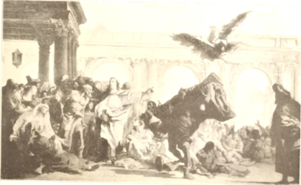 An illustration from Illustrated catalogue of the eigth [sic] series of 100 paintings by old masters of the Dutch, Flemish, Italian, French, and English schools : being a portion of the Sedelmeyer Gallery which contains about 1500 original pictures by ancient and modern artists, 1902, leaf 96