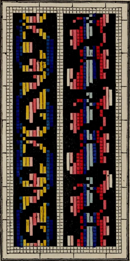 An illustration from The illuminated book of needlework : comprising knitting, netting, crochet, and embroidery, 1847, leaf 469