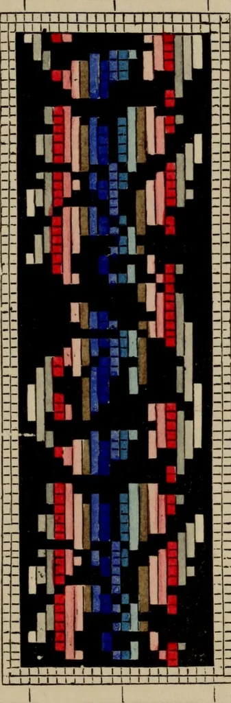 An illustration from The illuminated book of needlework : comprising knitting, netting, crochet, and embroidery, 1847, leaf 476