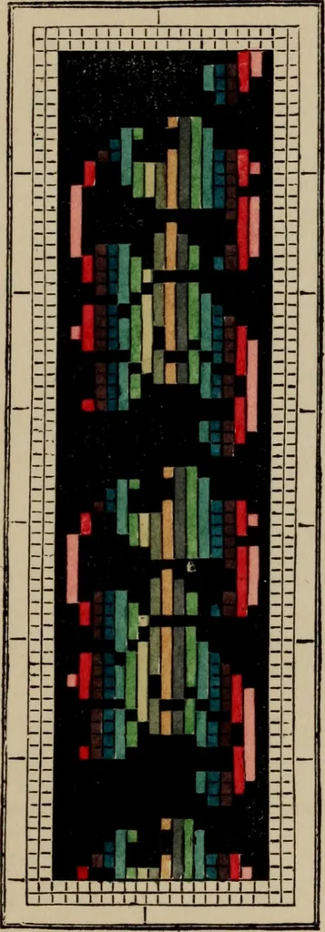 An illustration from The illuminated book of needlework : comprising knitting, netting, crochet, and embroidery, 1847, leaf 484