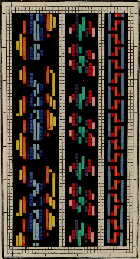 An illustration from The illuminated book of needlework : comprising knitting, netting, crochet, and embroidery, 1847, leaf 487