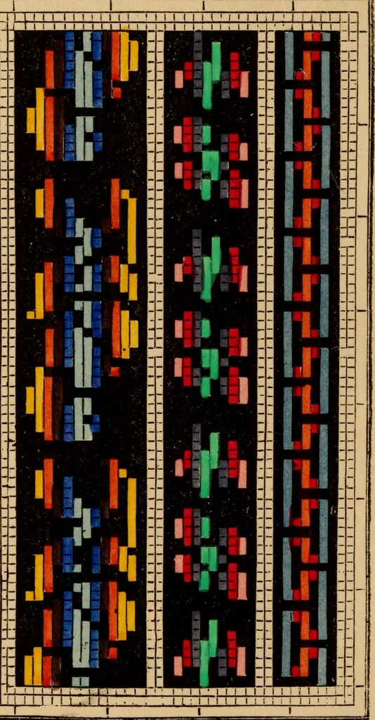 An illustration from The illuminated book of needlework : comprising knitting, netting, crochet, and embroidery, 1847, leaf 483