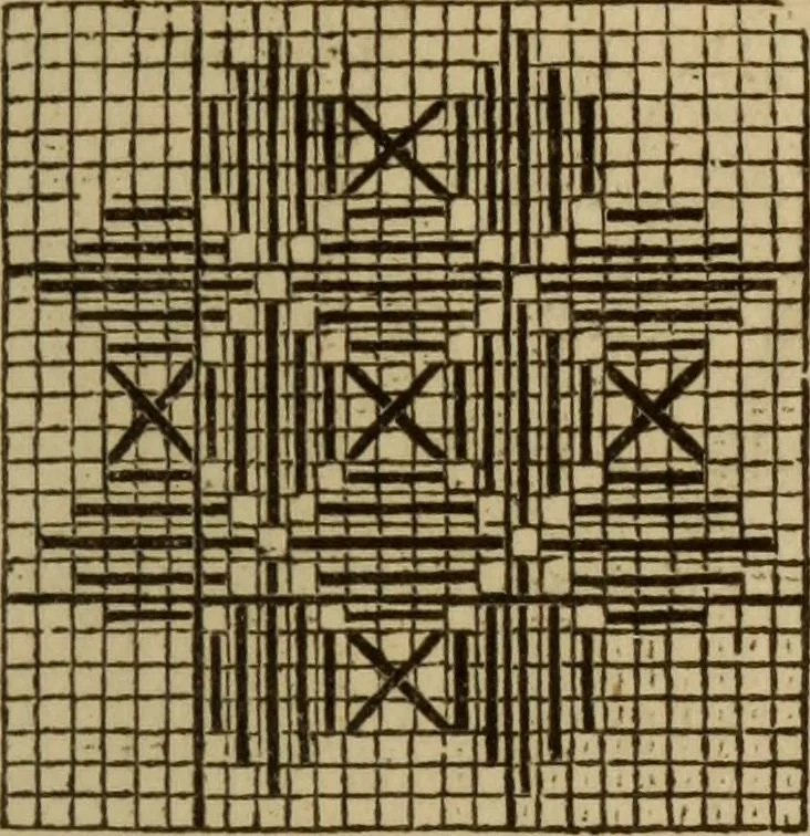 An illustration from The illuminated book of needlework : comprising knitting, netting, crochet, and embroidery, 1847, leaf 566