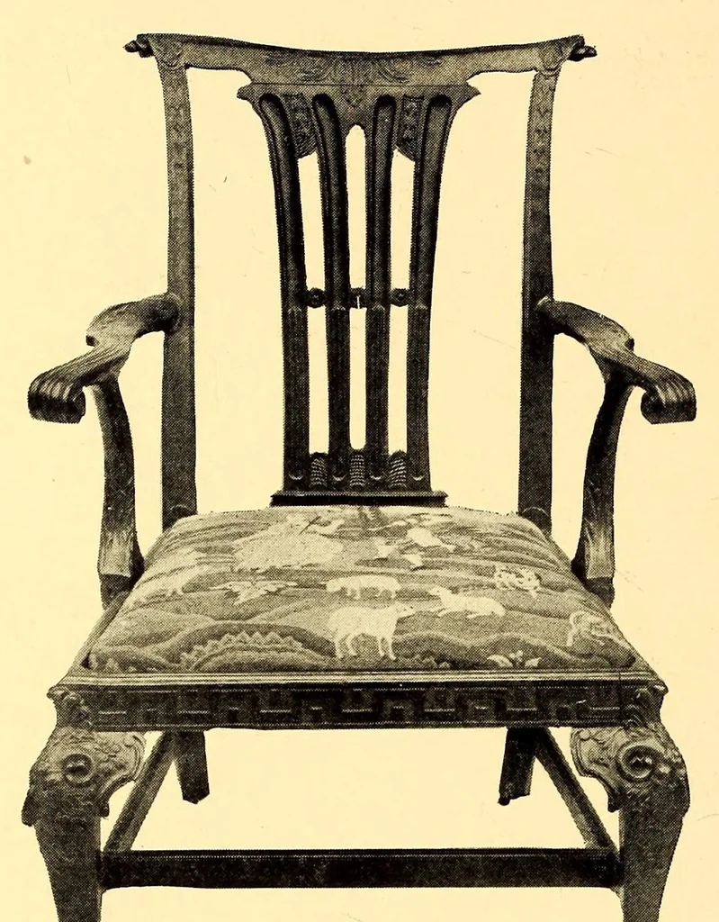 An illustration from Illustrated catalogue of old Chippendale, Sheraton and Hepplewhite furniture of great rarity and beauty : from the collections of Marsden J. Perry and Richard A. Canfield together with some Oriental porcelains and Barye Bronzes from Mr. Canfield's collection, 1916, leaf 66