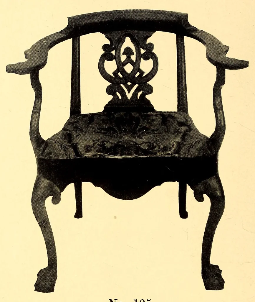 An illustration from Illustrated catalogue of old Chippendale, Sheraton and Hepplewhite furniture of great rarity and beauty : from the collections of Marsden J. Perry and Richard A. Canfield together with some Oriental porcelains and Barye Bronzes from Mr. Canfield's collection, 1916, leaf 74