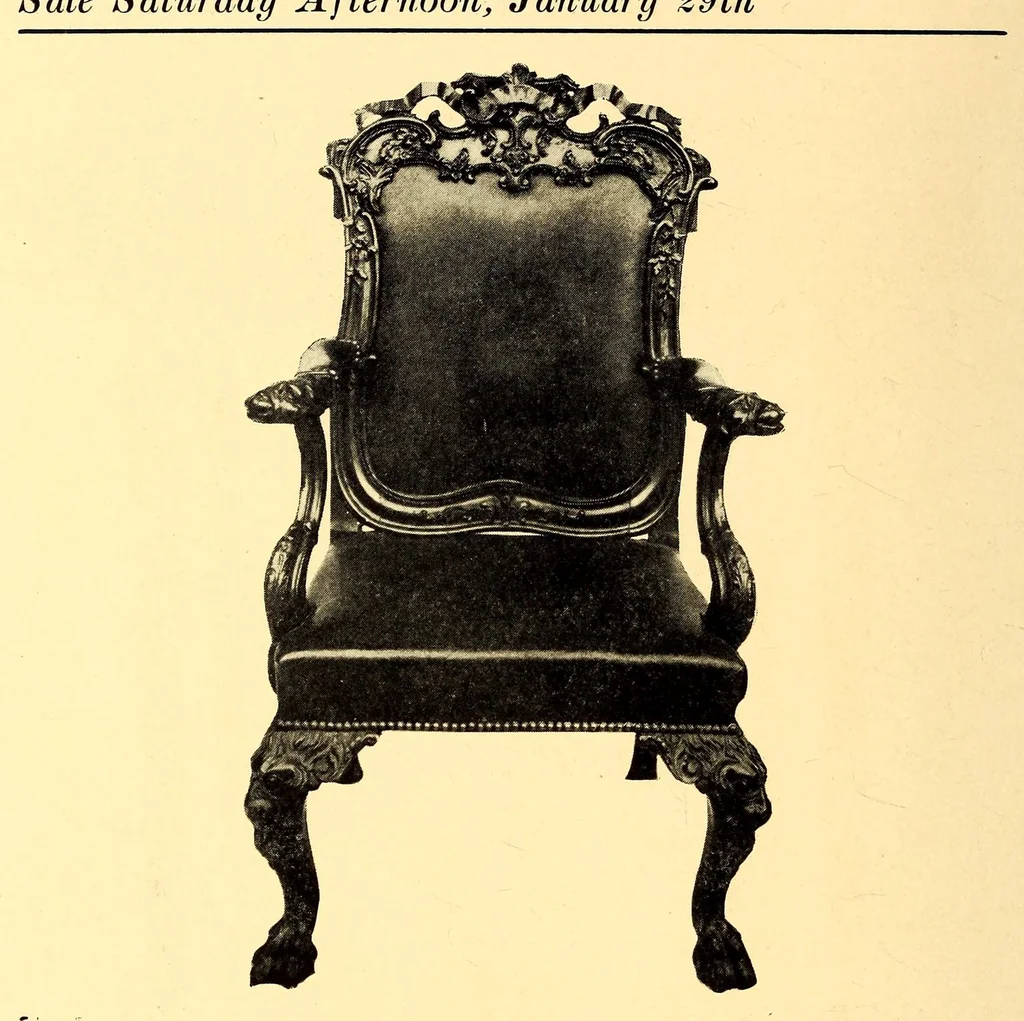 An illustration from Illustrated catalogue of old Chippendale, Sheraton and Hepplewhite furniture of great rarity and beauty : from the collections of Marsden J. Perry and Richard A. Canfield together with some Oriental porcelains and Barye Bronzes from Mr. Canfield's collection, 1916, leaf 78
