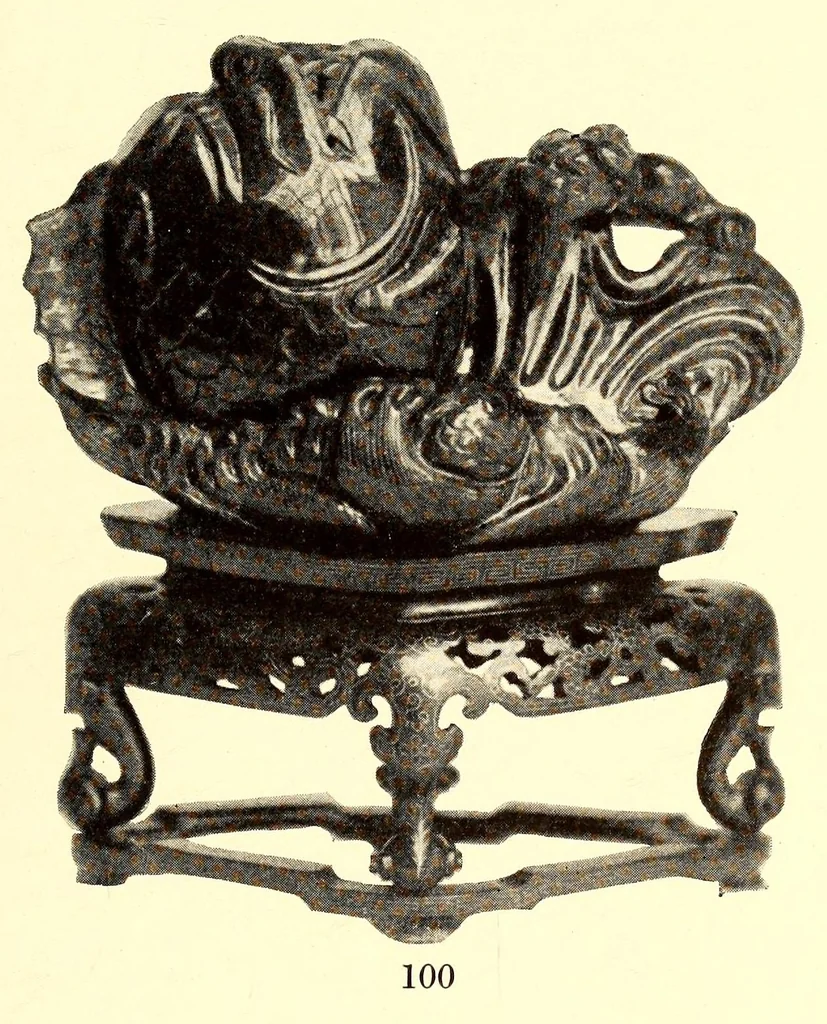 An illustration from Illustrated catalogue of an extraordinary collection of imperial jades and other beautiful objects in rock crystal, agate, lapis-lazuli and coral : mostly from the private collection of the late Captain J.F. Peel, London, England, 1912, leaf 45