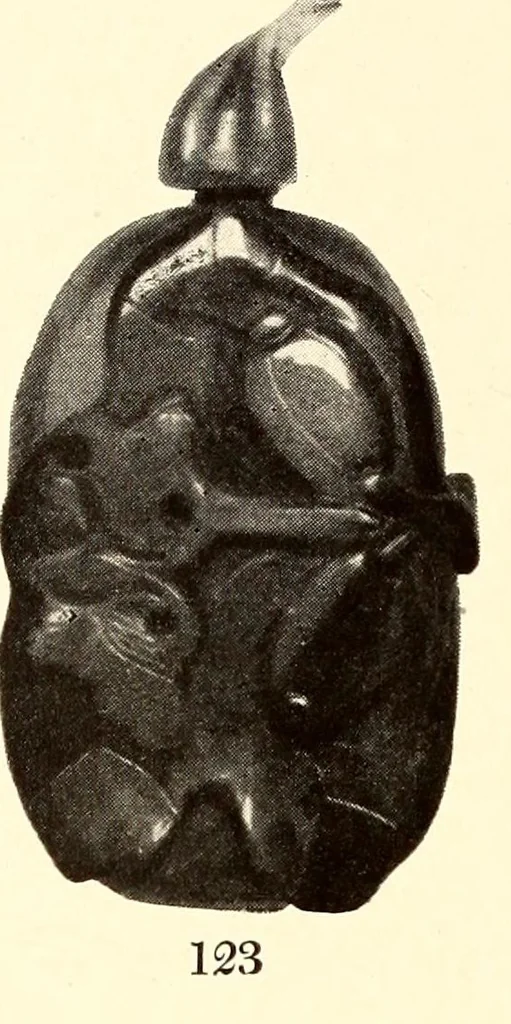 An illustration from Illustrated catalogue of an extraordinary collection of imperial jades and other beautiful objects in rock crystal, agate, lapis-lazuli and coral : mostly from the private collection of the late Captain J.F. Peel, London, England, 1912, leaf 58